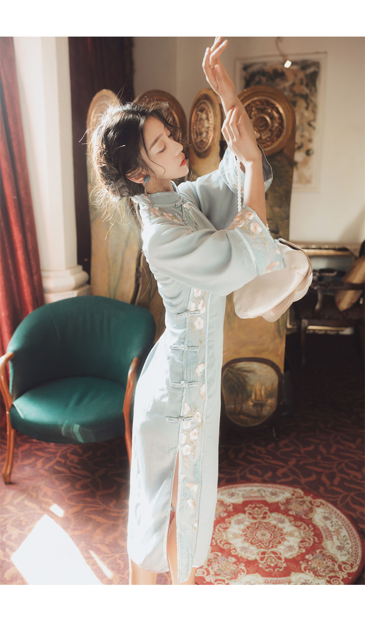 画下汉服实拍原创绣花改良旗袍 - 画下汉服社 中国风古装